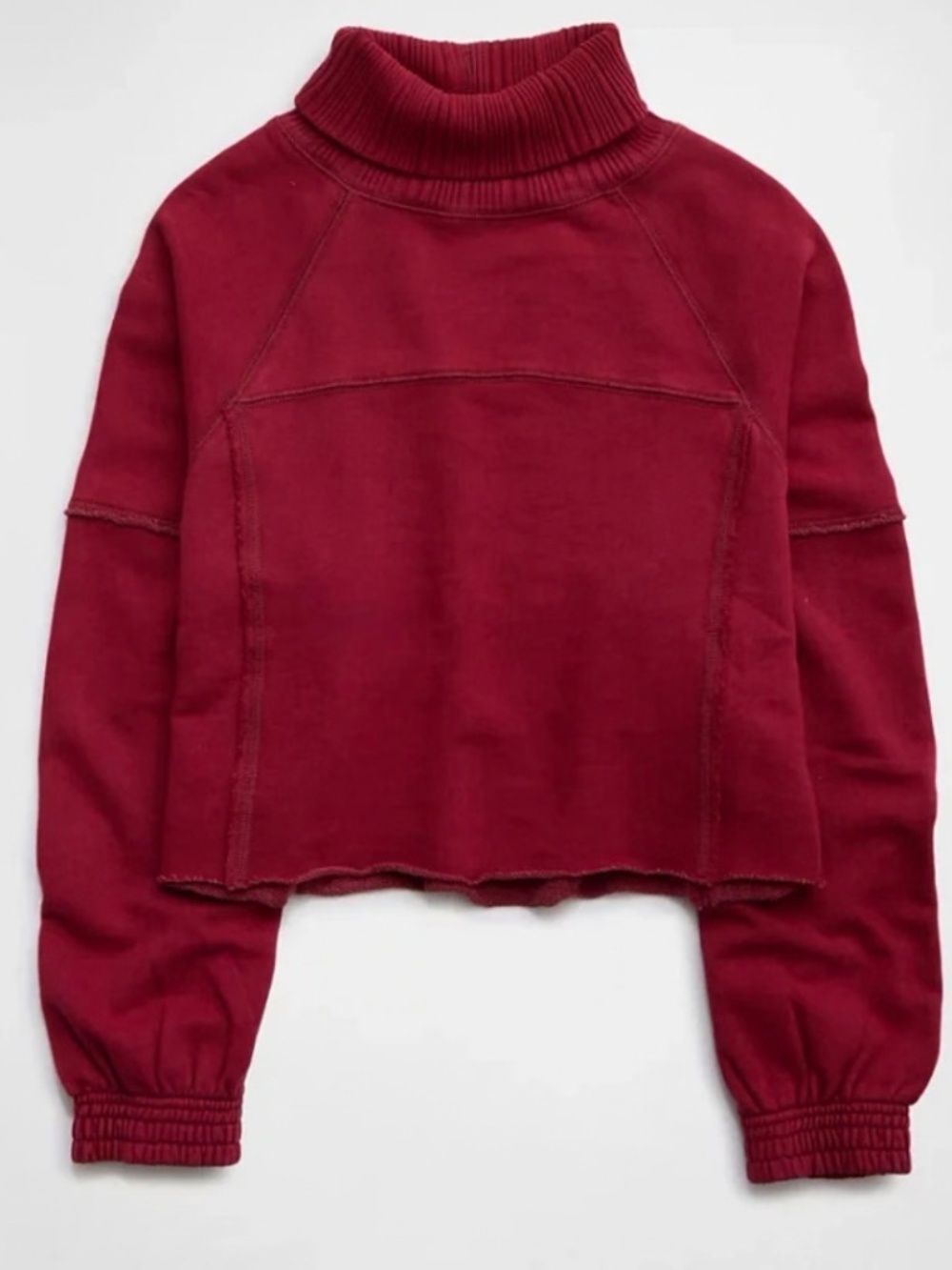 Aerie New Heights Cropped Turtleneck Sweatshirt